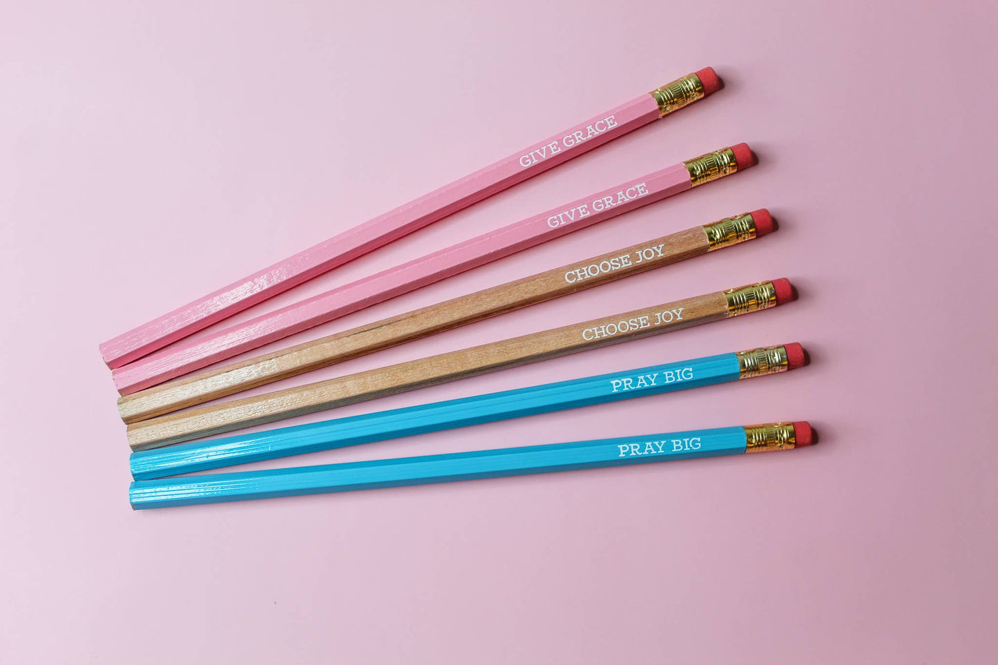 Give Grace, Choose Joy, Pray Big | Life Motto Pencil Set