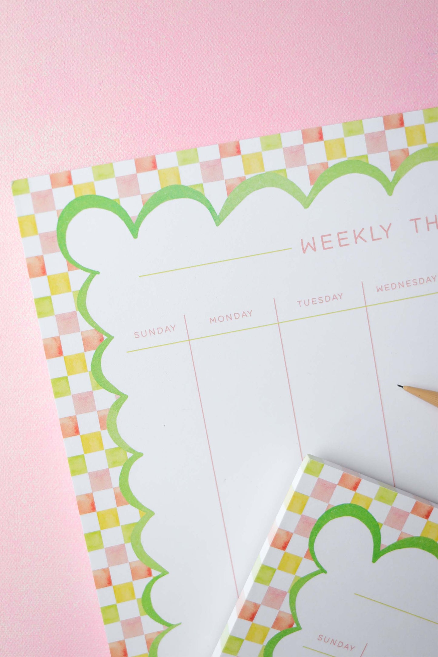 Whimsical weekly things checker print notepad