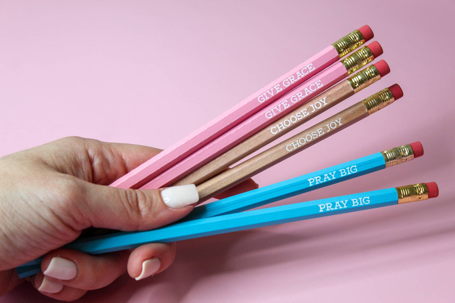 Give Grace, Choose Joy, Pray Big | Life Motto Pencil Set