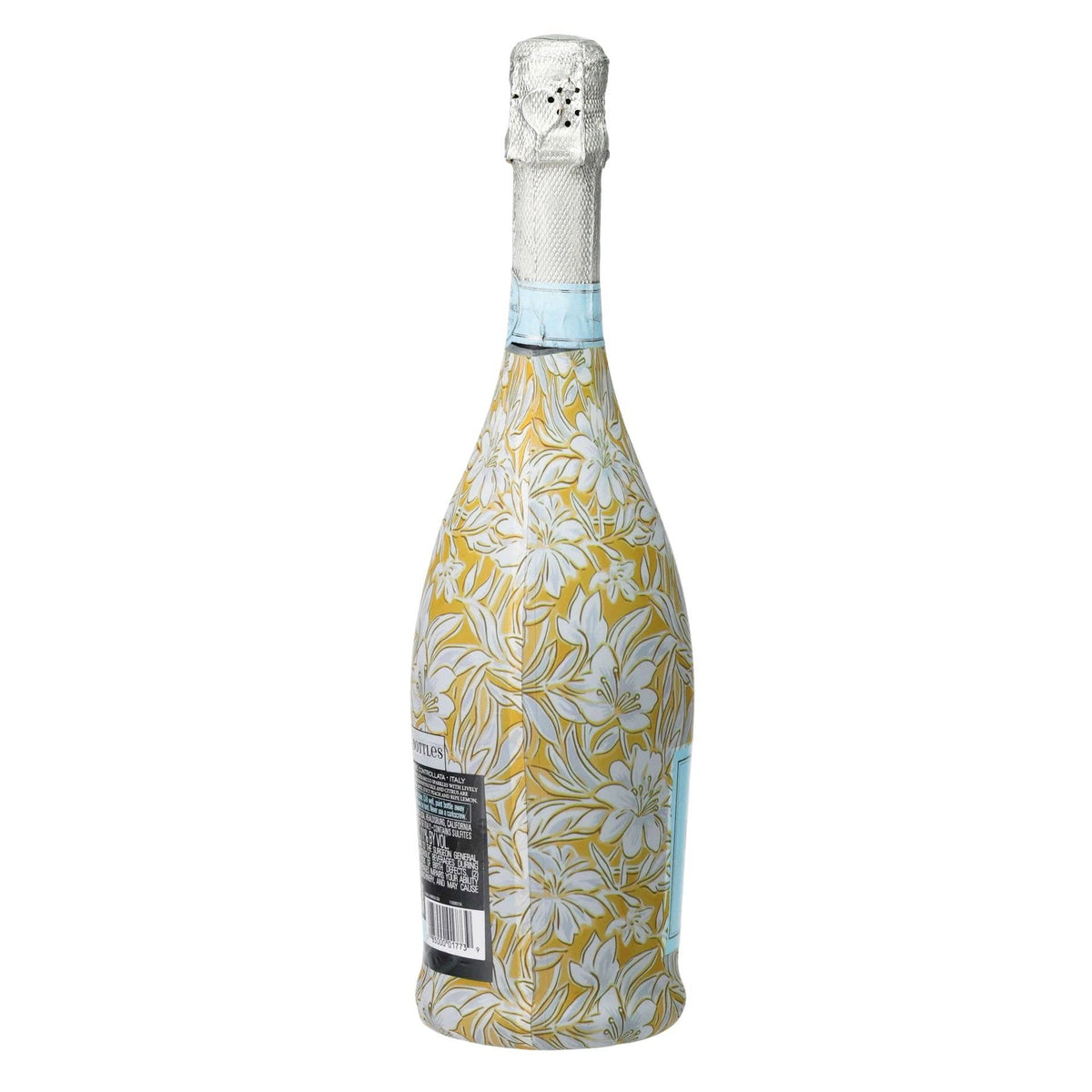 Grandmillennial Gold Flower Prosecco Bottle Wrap