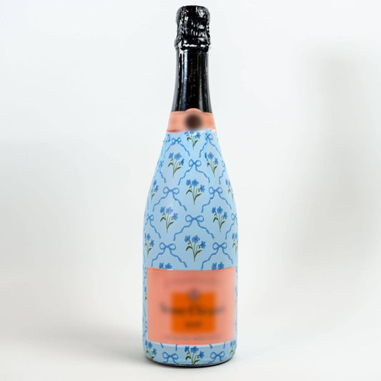 Beau Bottles Blue Bows and Blossoms - Champagne Collection