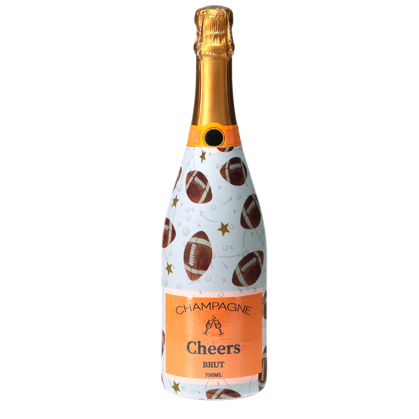 Footballs Champagne Bottle Wrap