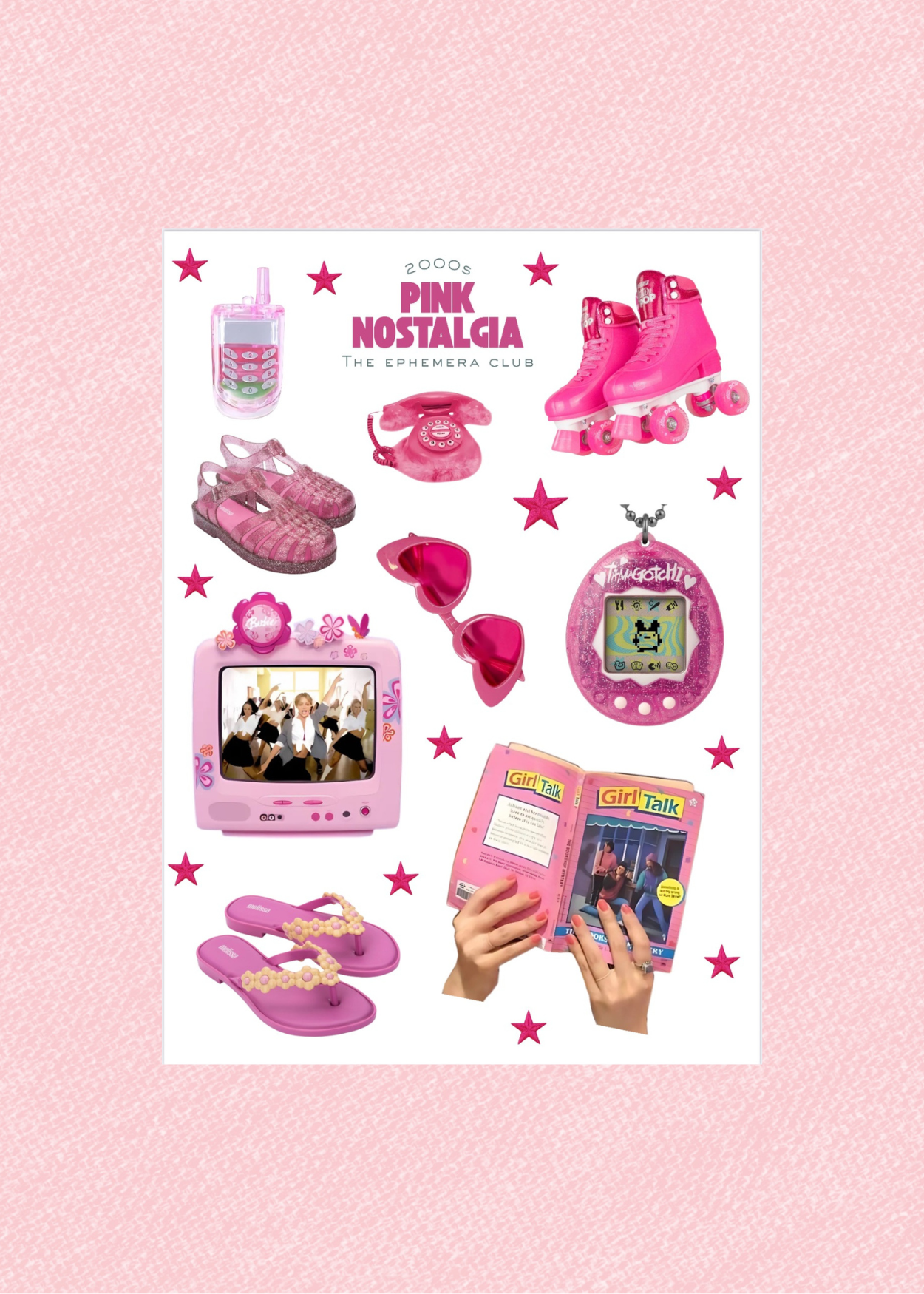 Pink Nostalgia Y2K Sticker Sheet