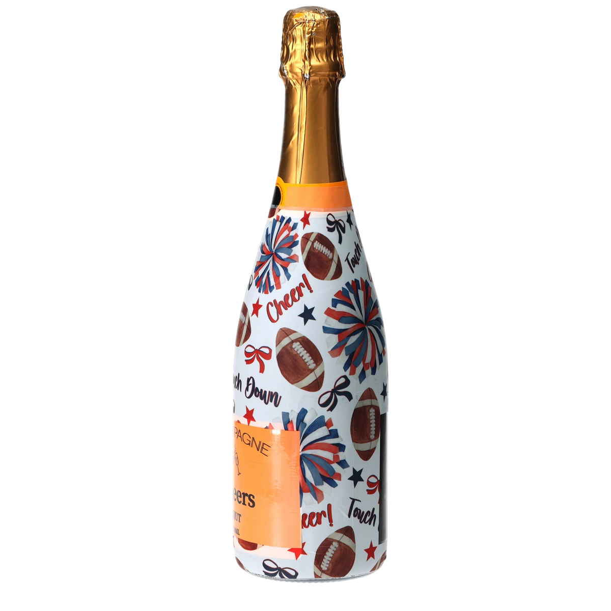 Red & Navy Game Day Champagne Bottle Wrap