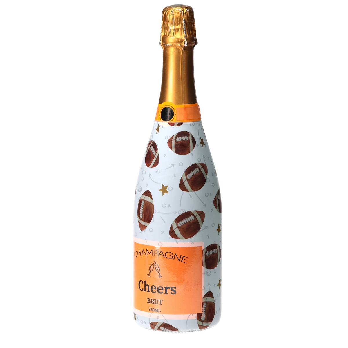 Footballs Champagne Bottle Wrap