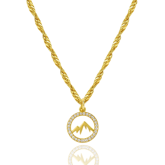 Faith Moves Mountains Necklace in Gold and Silver