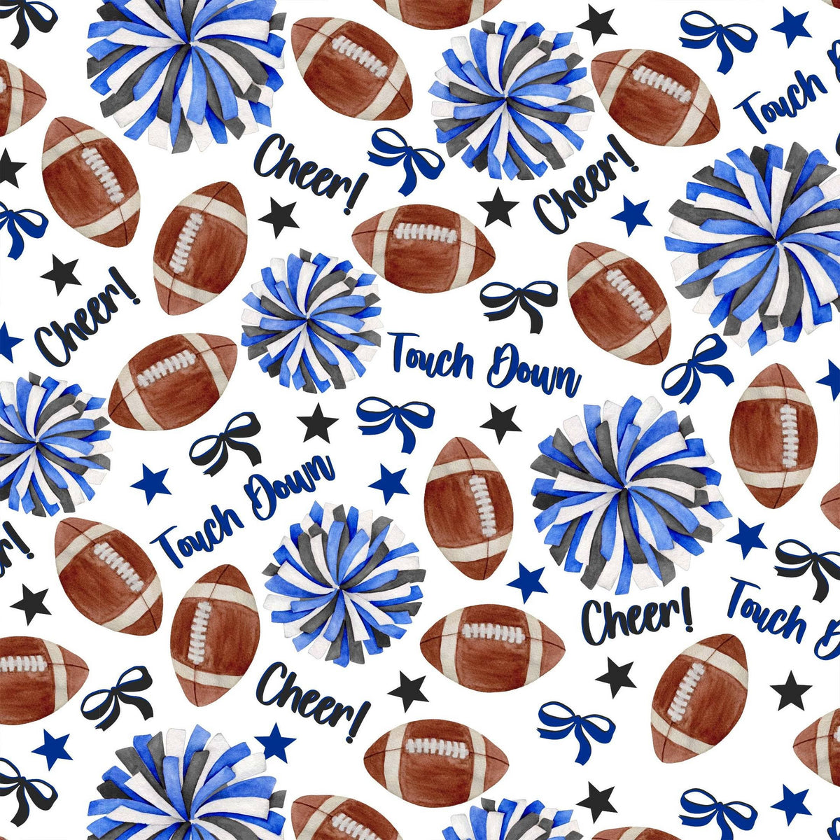 Royal Blue & White Game Day Champagne Bottle Wrap