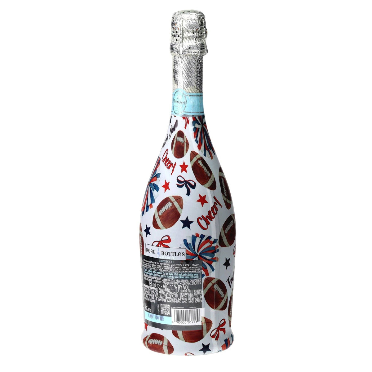 Red & Navy Game Day Prosecco Bottle Wrap