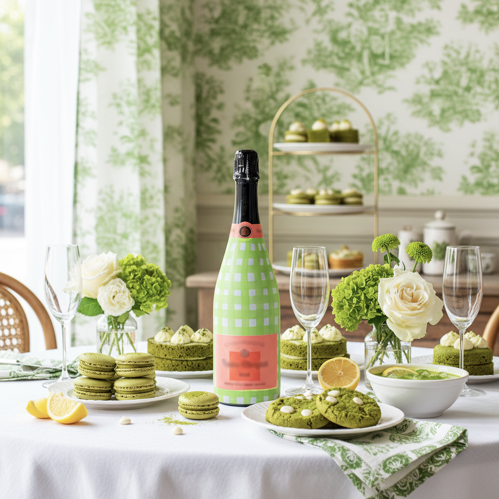 Beau Bottles Matcha Lemonade Picnic Gingham- Champagne Collection