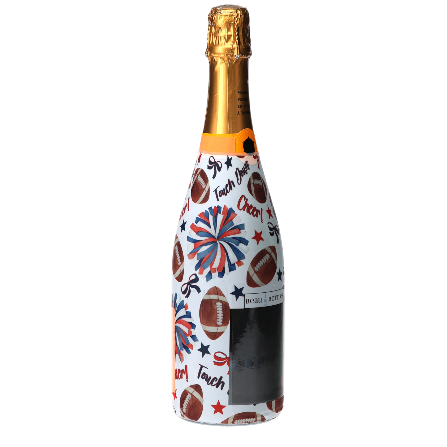 Red & Navy Game Day Champagne Bottle Wrap