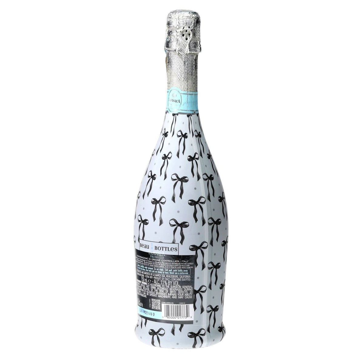 Grandmillennial Black Bows Prosecco Bottle Wrap