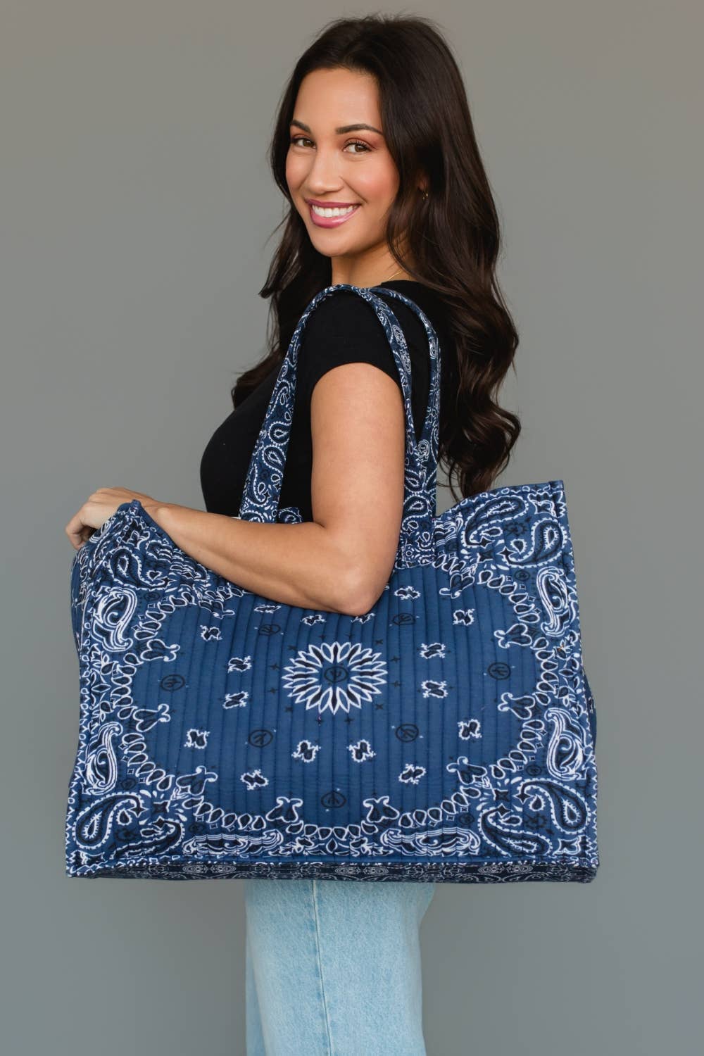 Royal Blue Bandana Tote