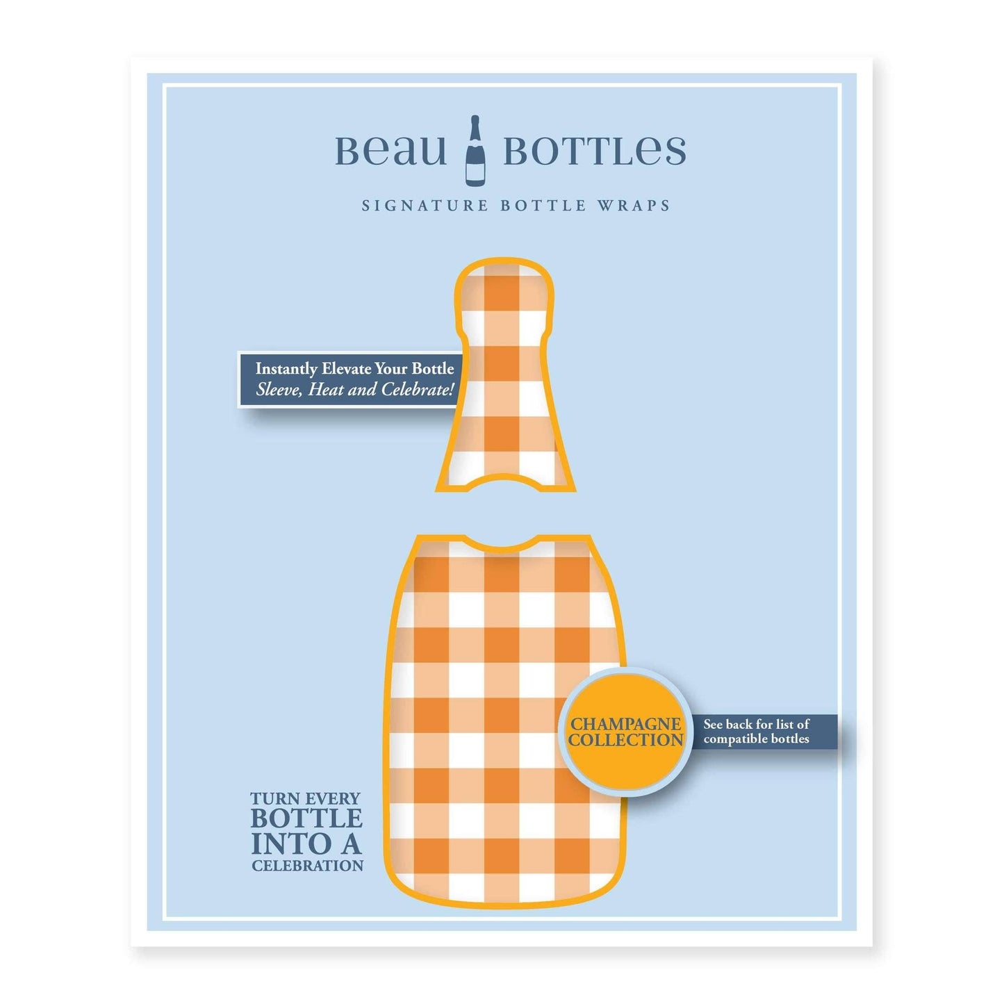 Orange & White Gingham  Champagne