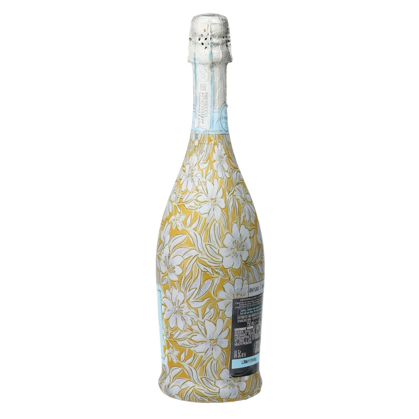 Grandmillennial Gold Flower Prosecco Bottle Wrap