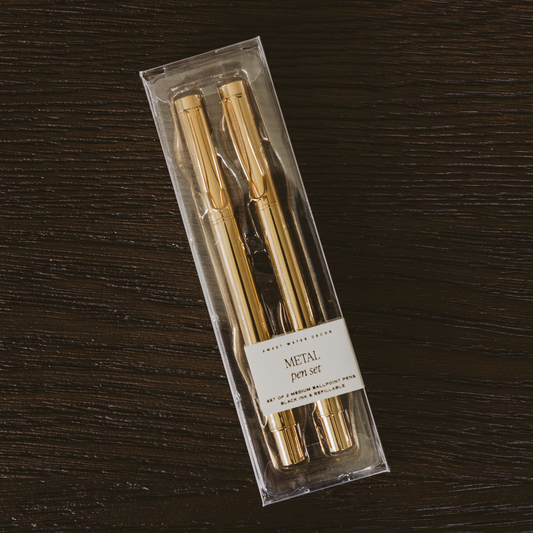Gold Metal Pen Set - Stationery, Home Decor, & Gifts