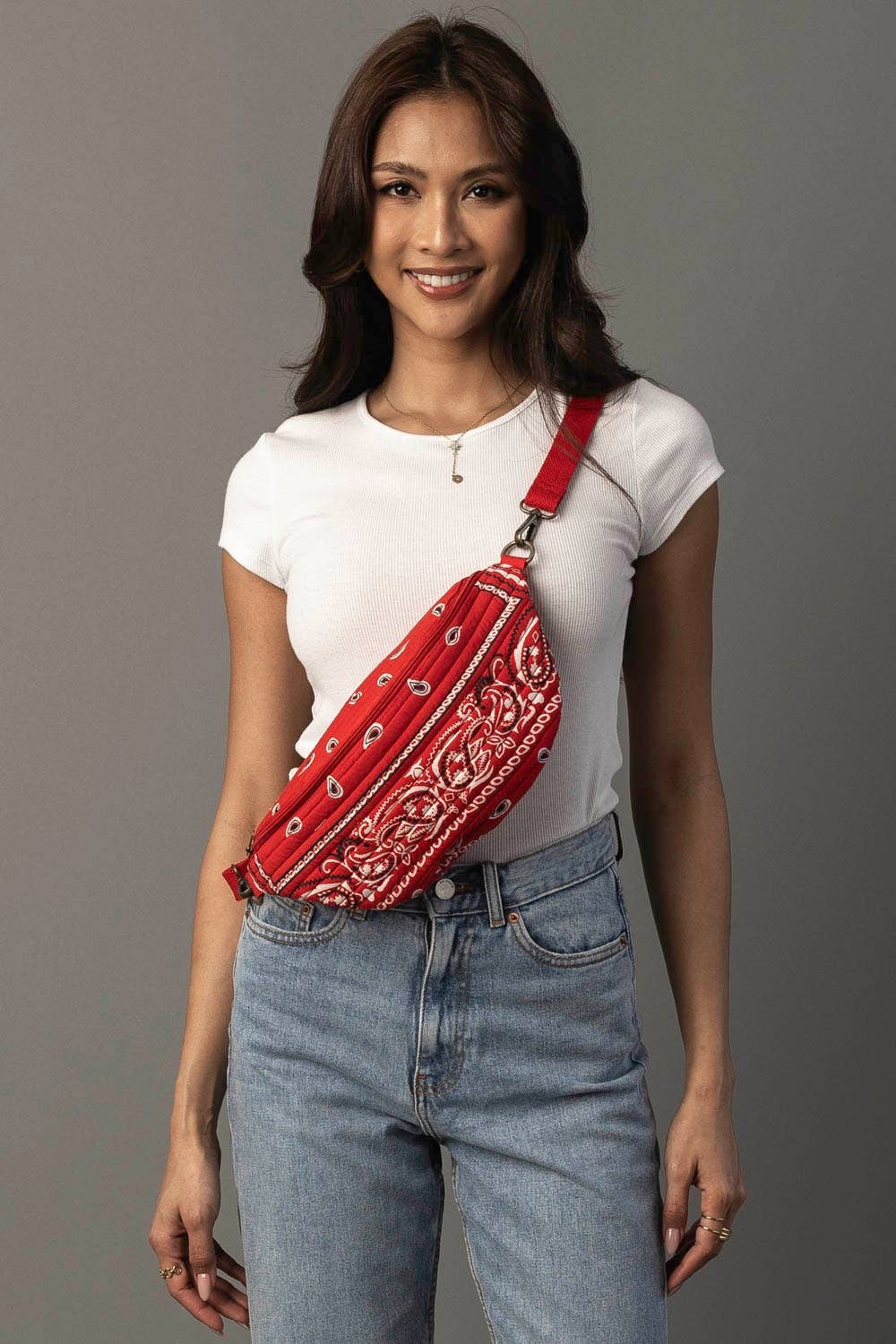 Red Bandana Crossbody Bum Bag