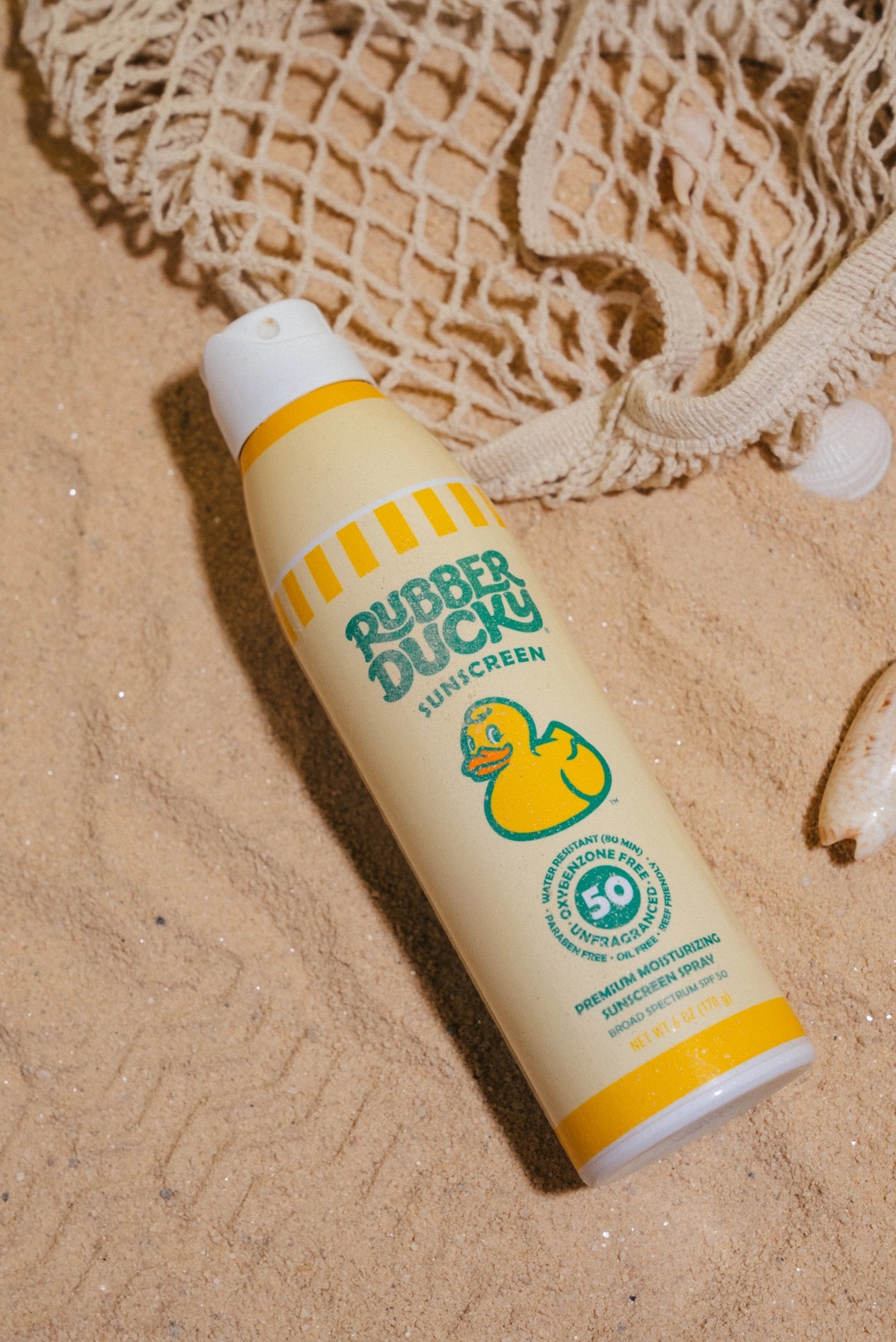 SPF 50 Sunscreen Spray, Rubber Ducky Brand, 6 oz, Clear