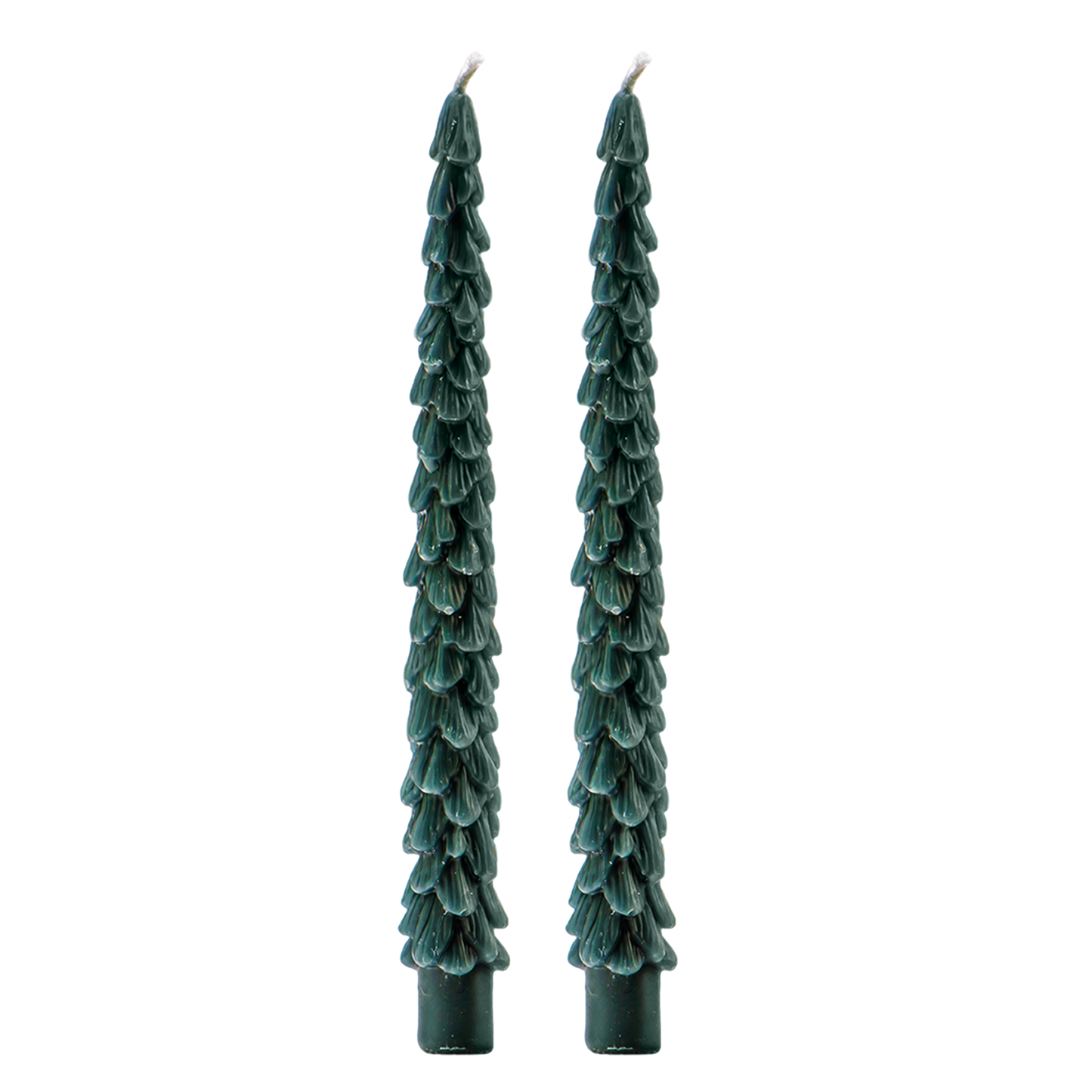 Green Tree Taper Candles, Set of 2