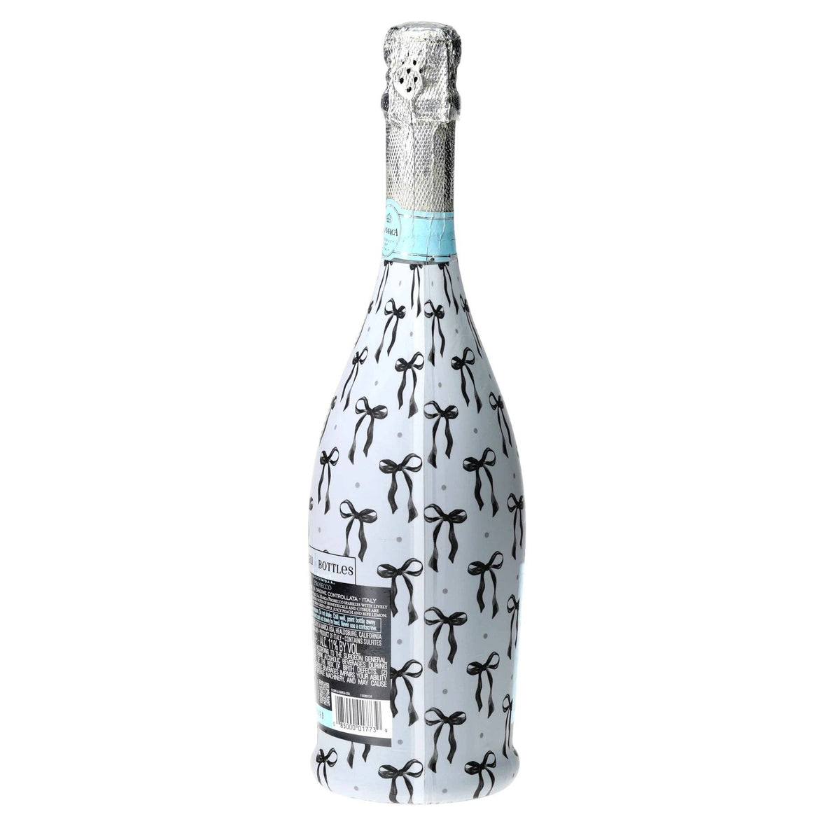 Grandmillennial Black Bows Prosecco Bottle Wrap