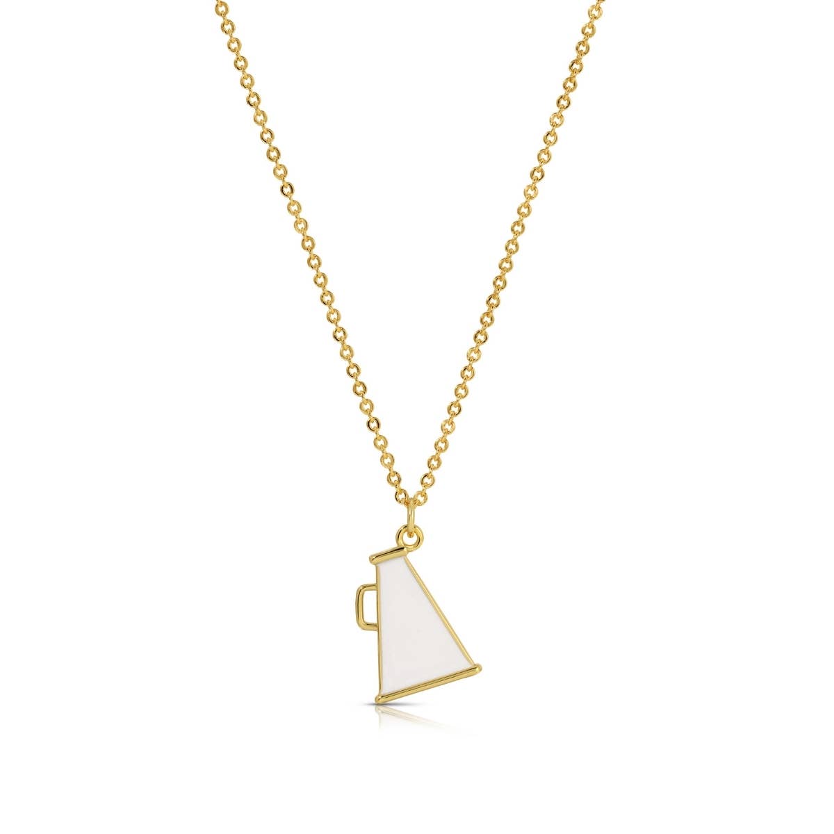 Gameday Spirit! Enamel Megaphone Necklace: Gold