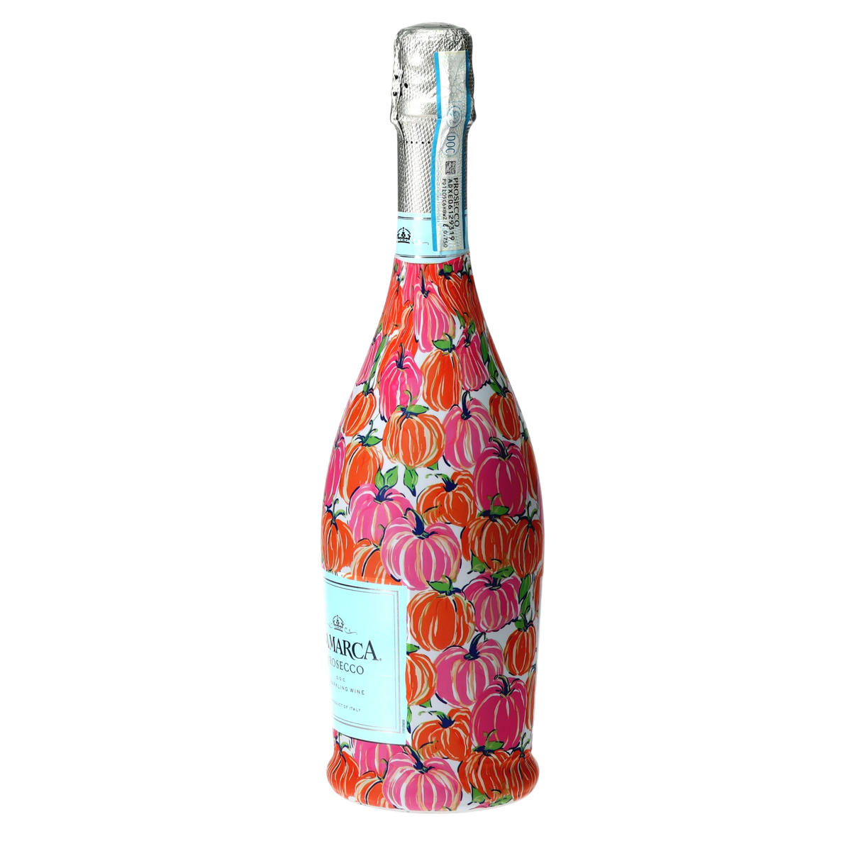 Pink & Orange Pumpkins Prosecco Bottle Wrap