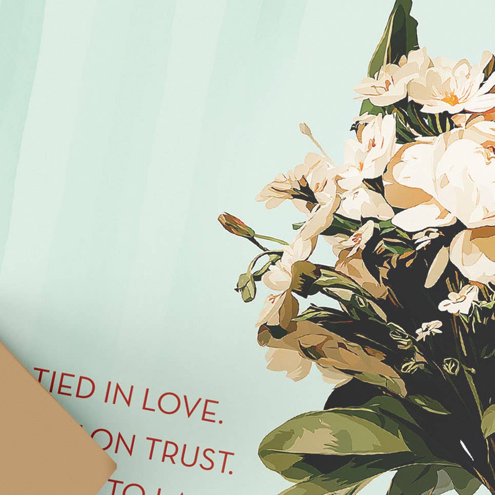 Tied In Love Wedding Card, Bridal, Wedding Day