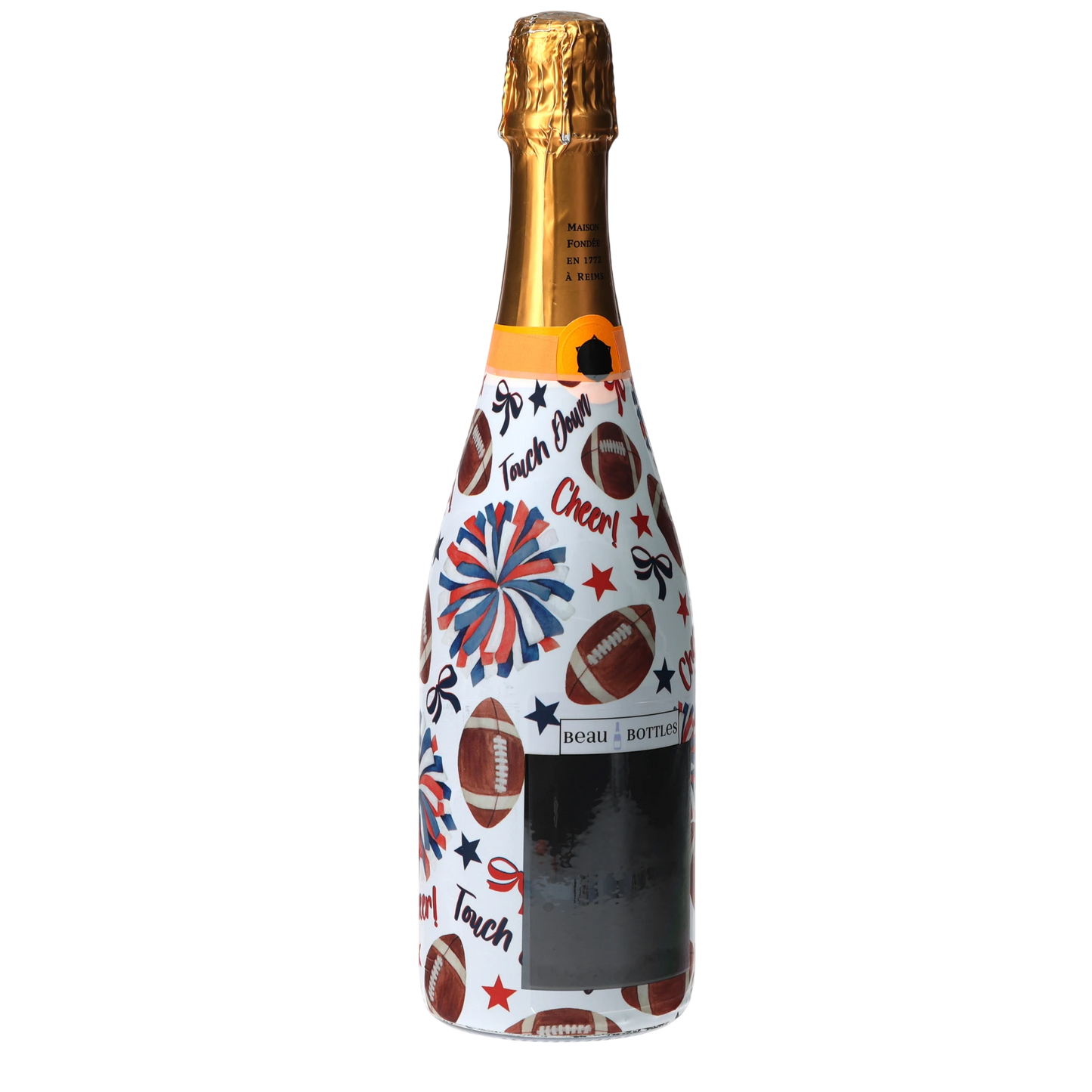 Red & Navy Game Day Champagne Bottle Wrap