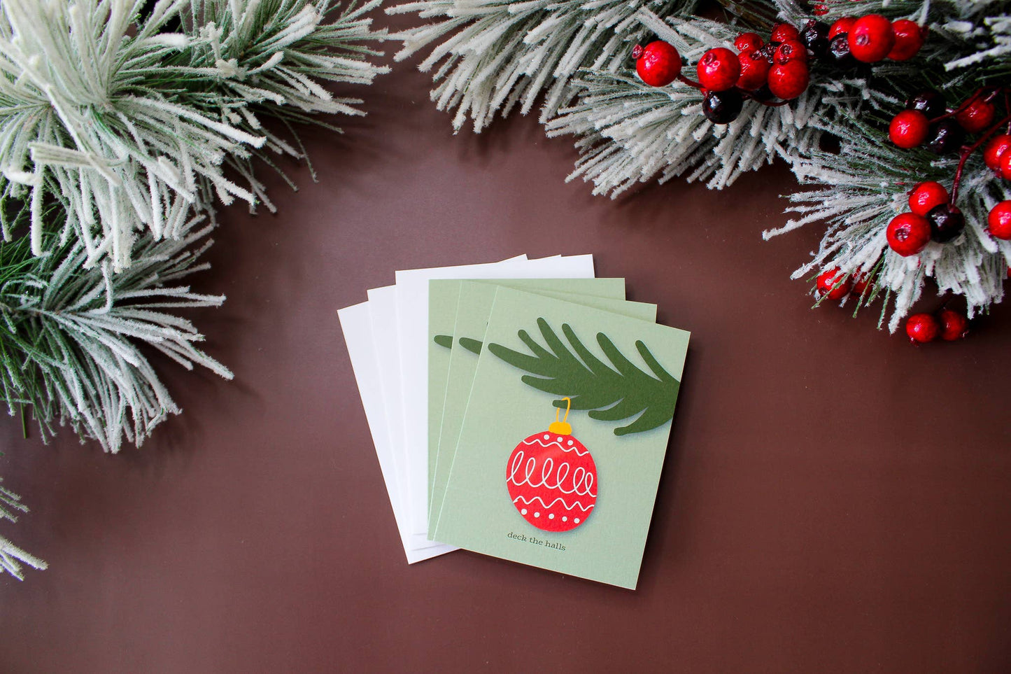 Deck the Halls Vintage Christmas Holiday Greeting Card