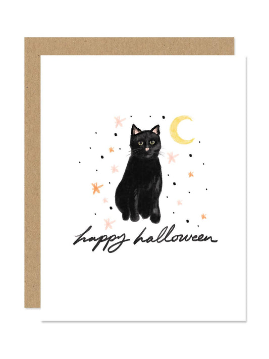Black Cat Halloween Card