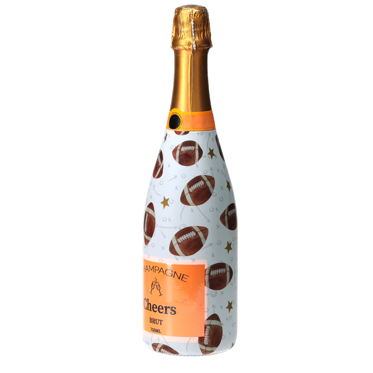 Footballs Champagne Bottle Wrap