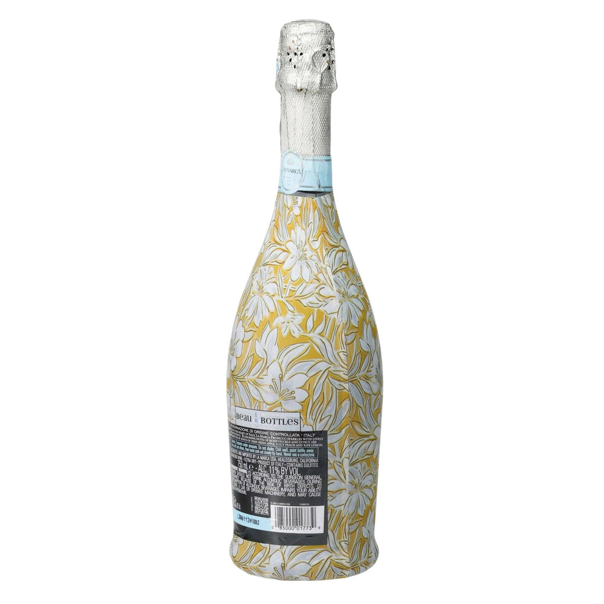 Grandmillennial Gold Flower Prosecco Bottle Wrap