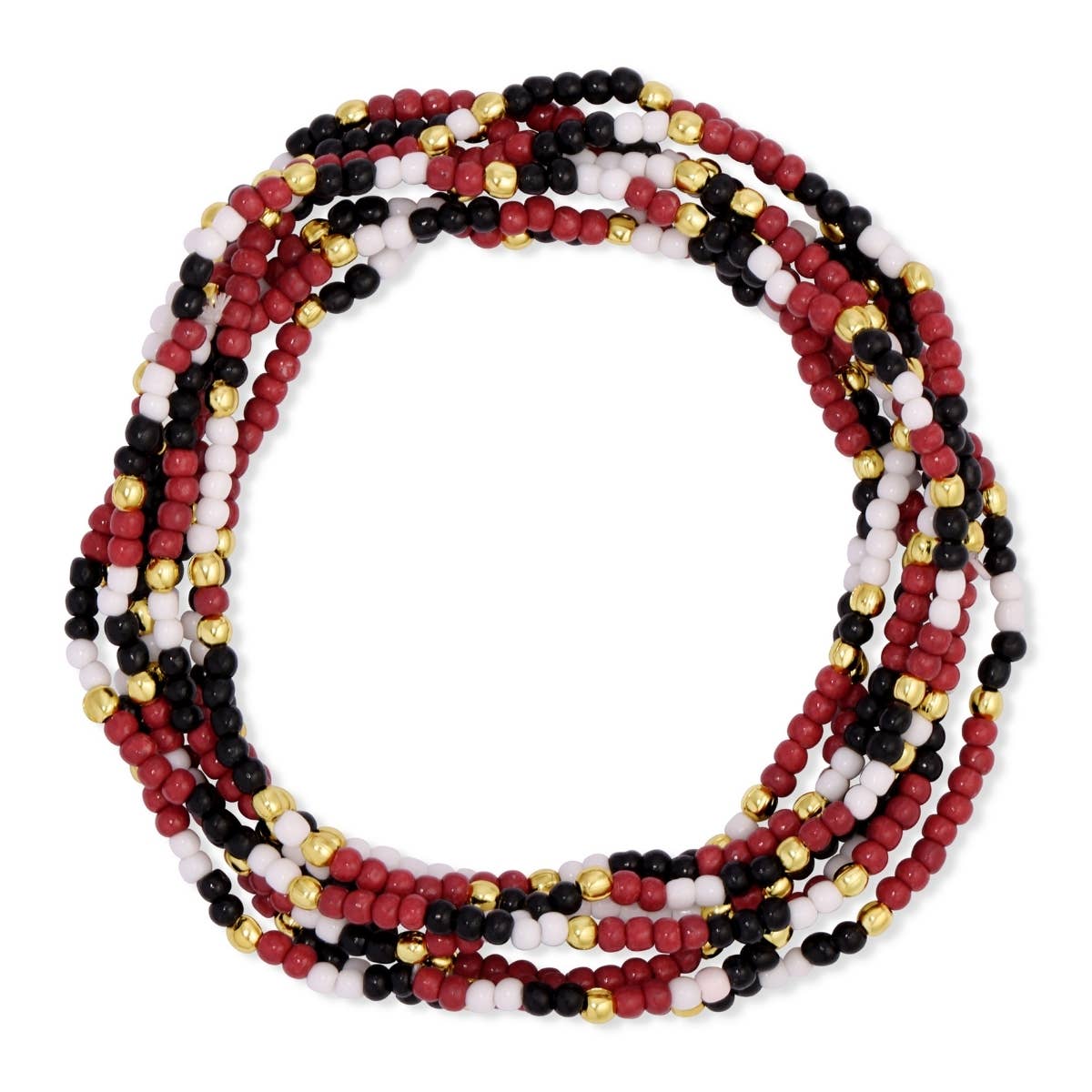 Stretch Seed Bead GAME DAY Bracelets: Blue/White