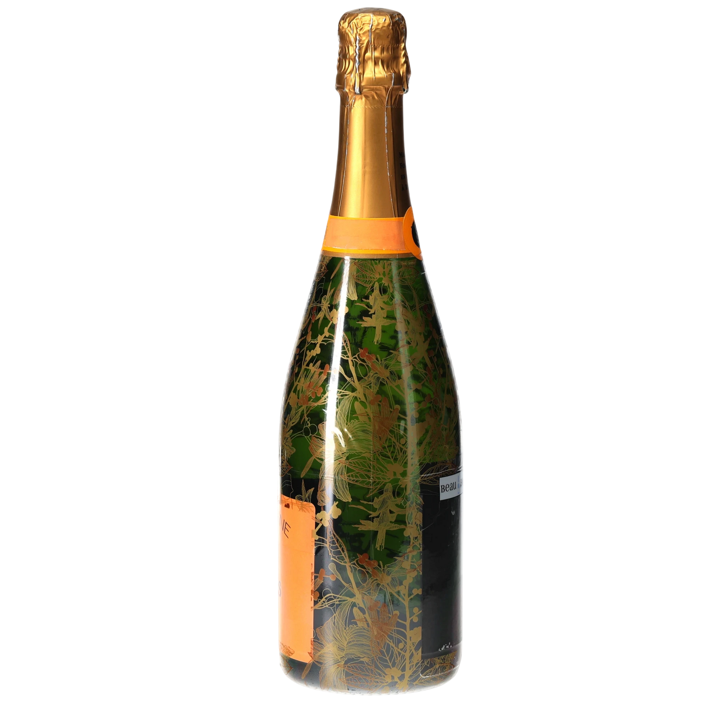 Clear Golden Botanical Champagne Bottle Wrap