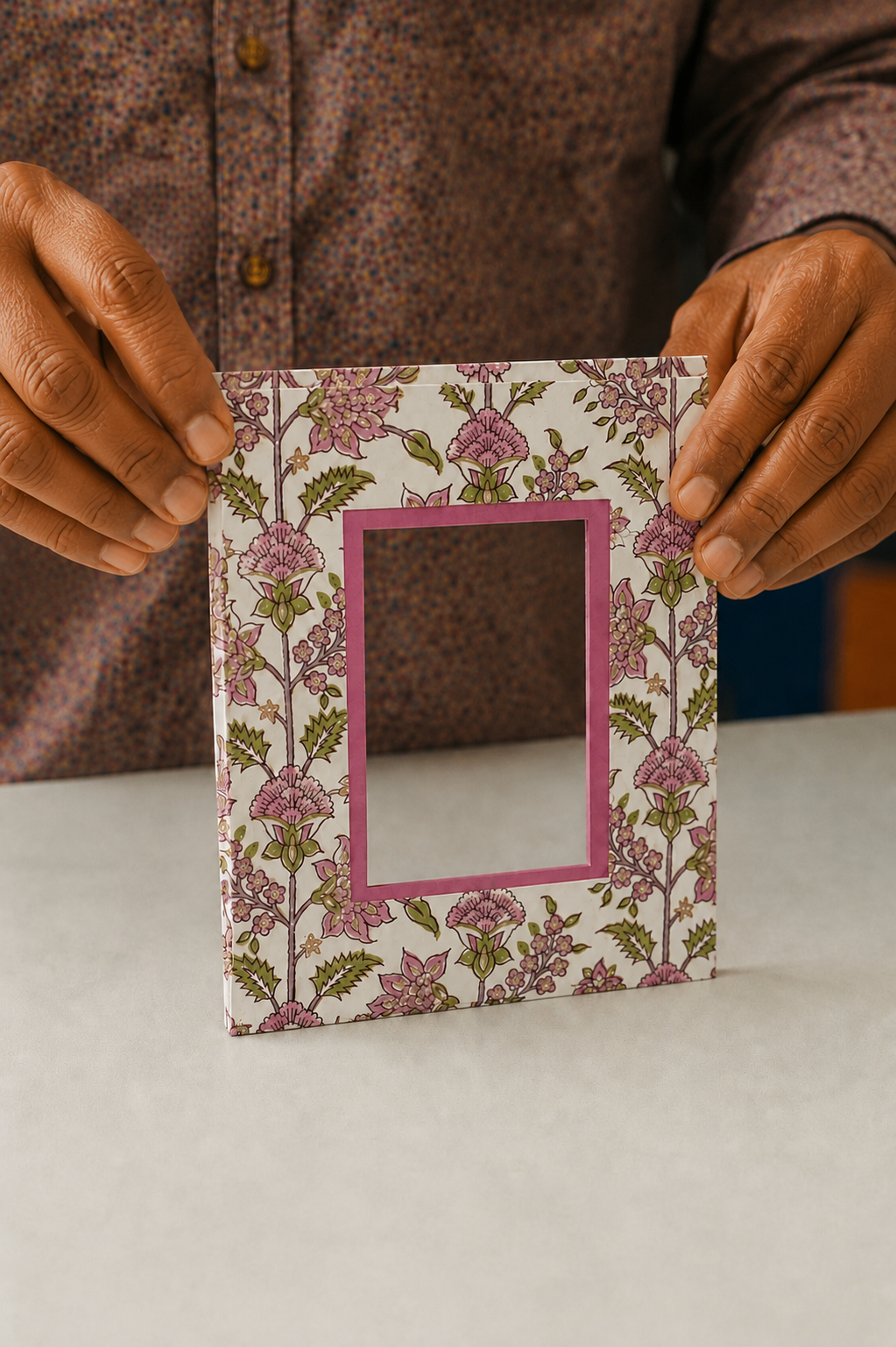 Block Print Photo Frame (5x7)