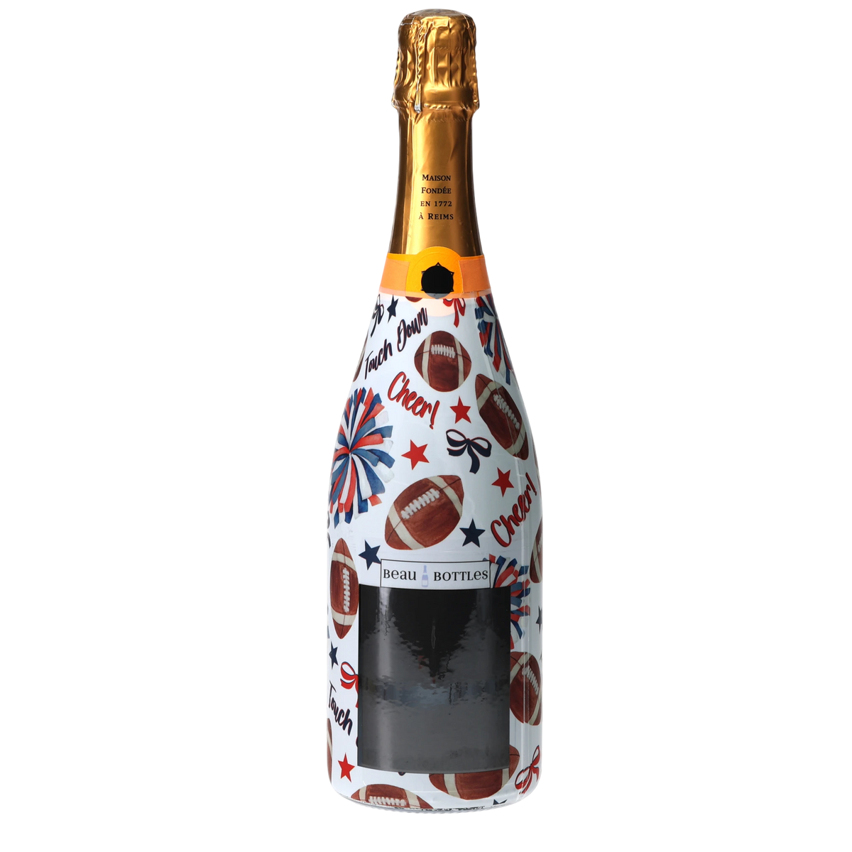 Red & Navy Game Day Champagne Bottle Wrap