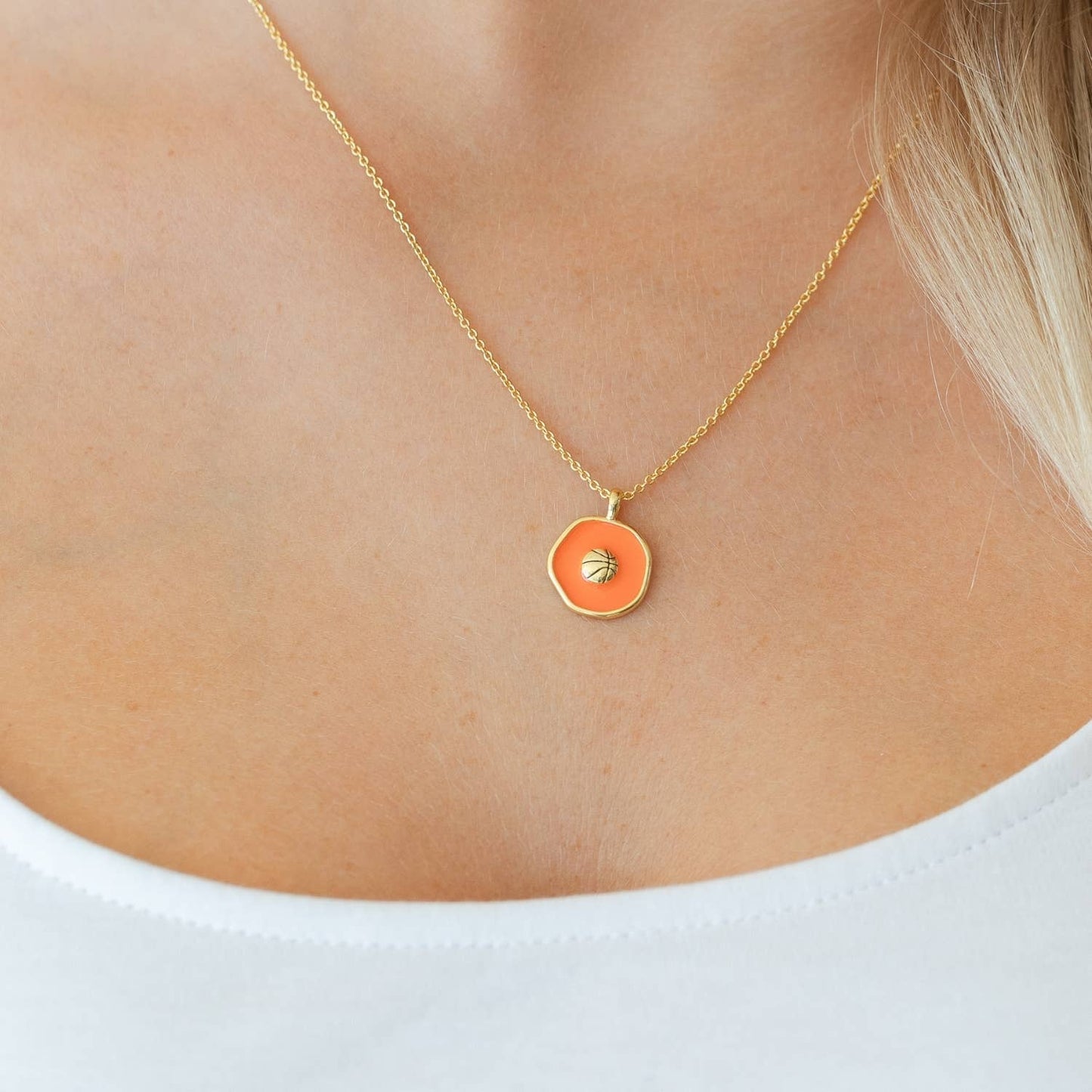 Swish! Basketball Pendant Necklace
