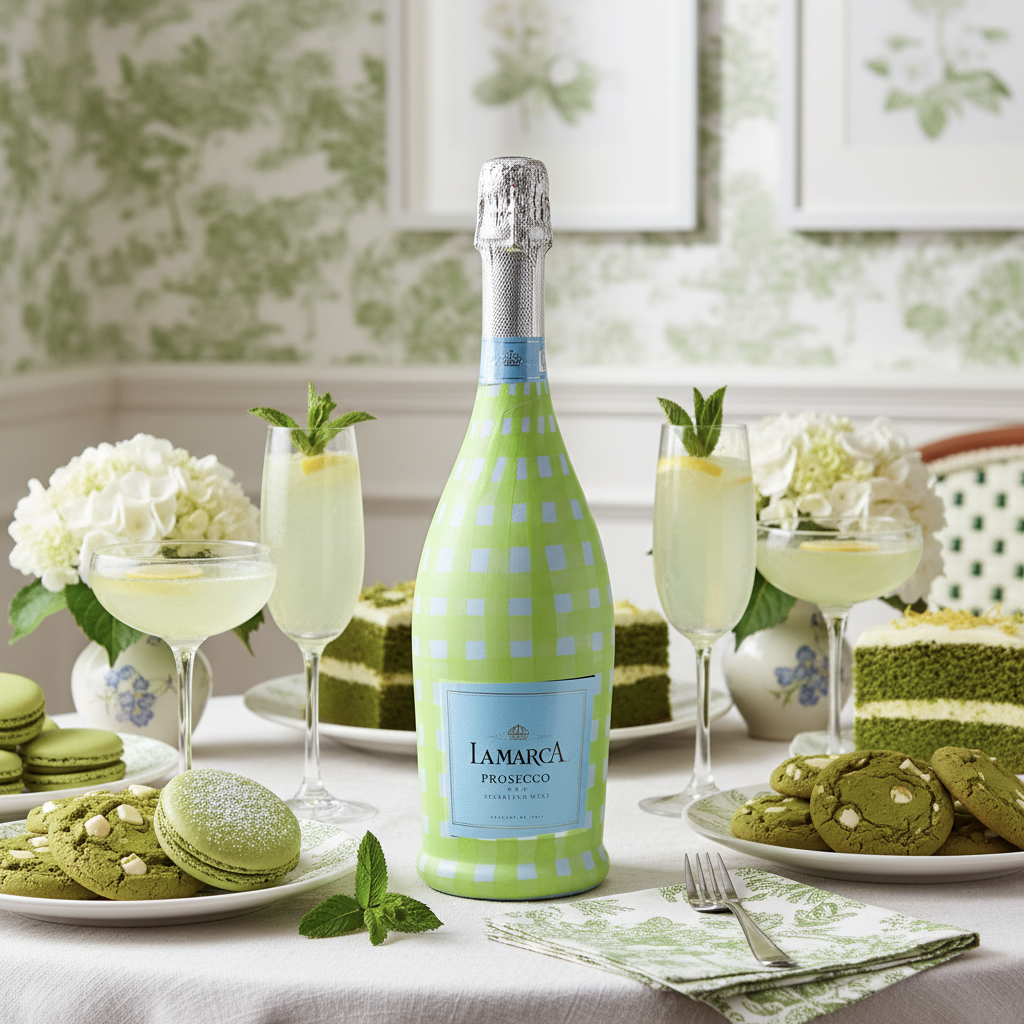 Beau Bottles Matcha Lemonade Picnic Gingham- Prosecco Collection