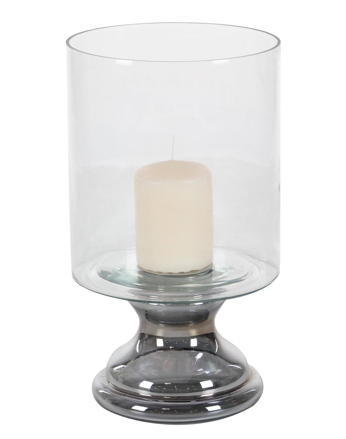 Traditional Silver Glass Hurricane