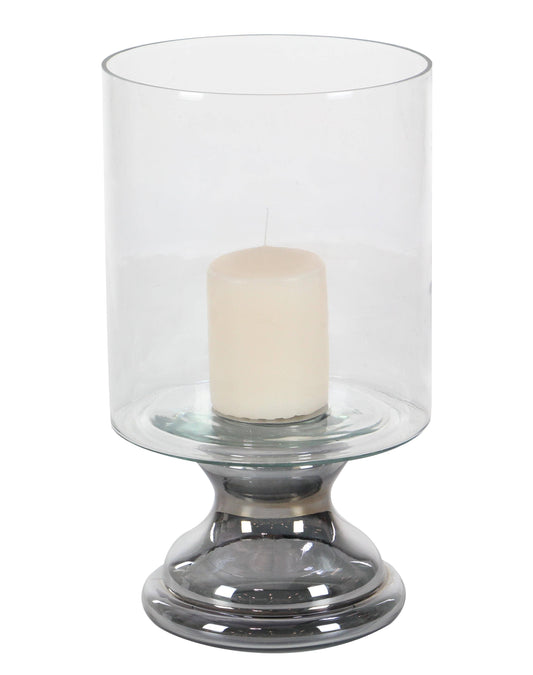 Traditional Silver Glass Hurricane