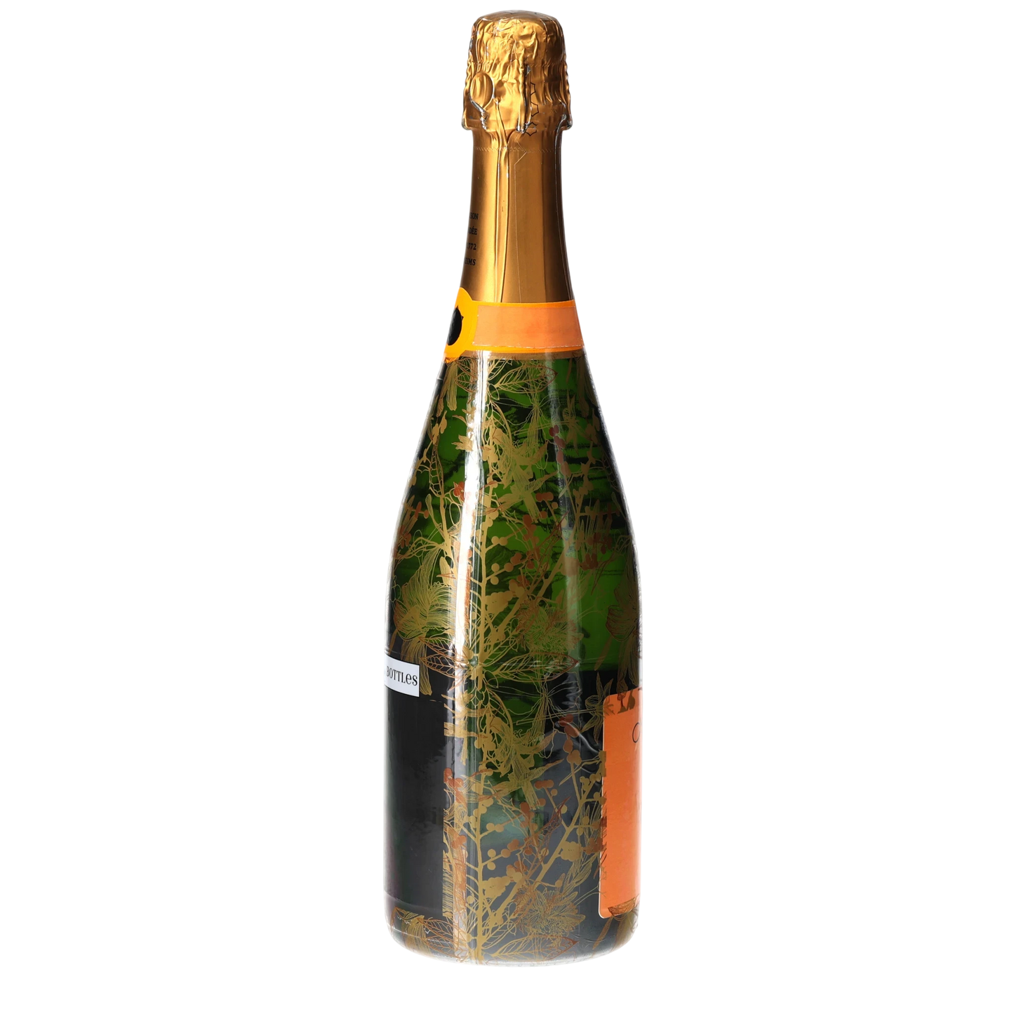 Clear Golden Botanical Champagne Bottle Wrap