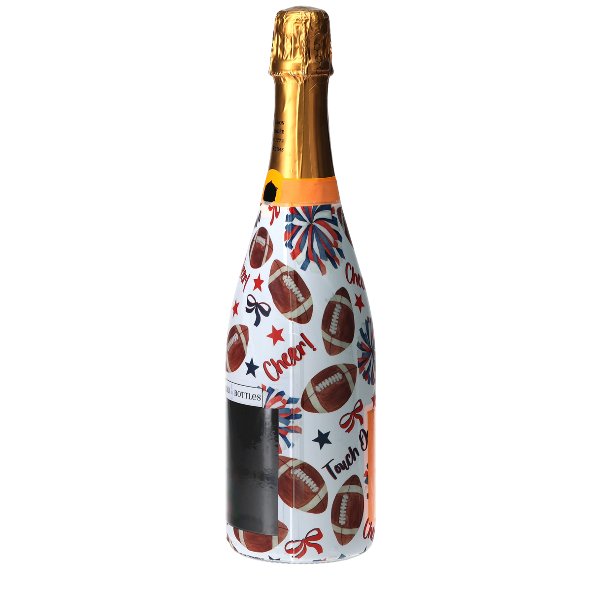 Red & Navy Game Day Champagne Bottle Wrap