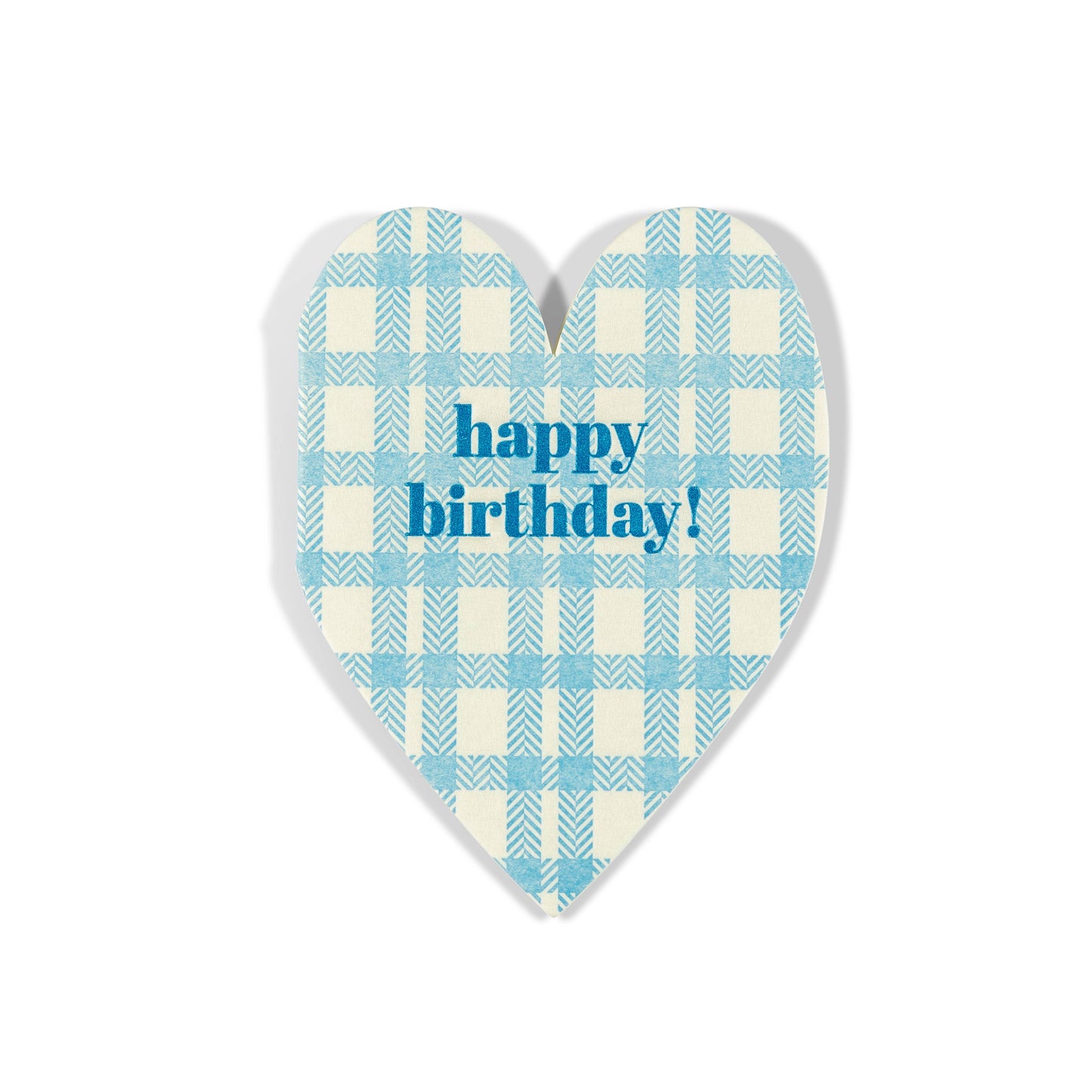 Mini Letterpress Enclosure Card | Blue Plaid Birthday