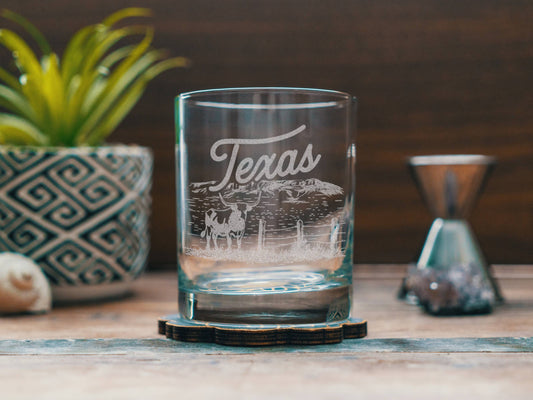 Texas State Double Old Fashion Glass