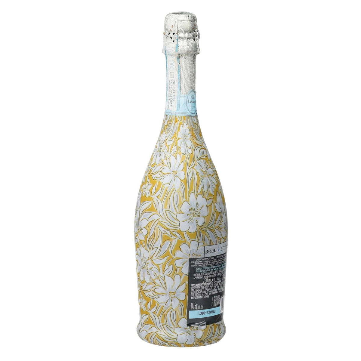 Grandmillennial Gold Flower Prosecco Bottle Wrap