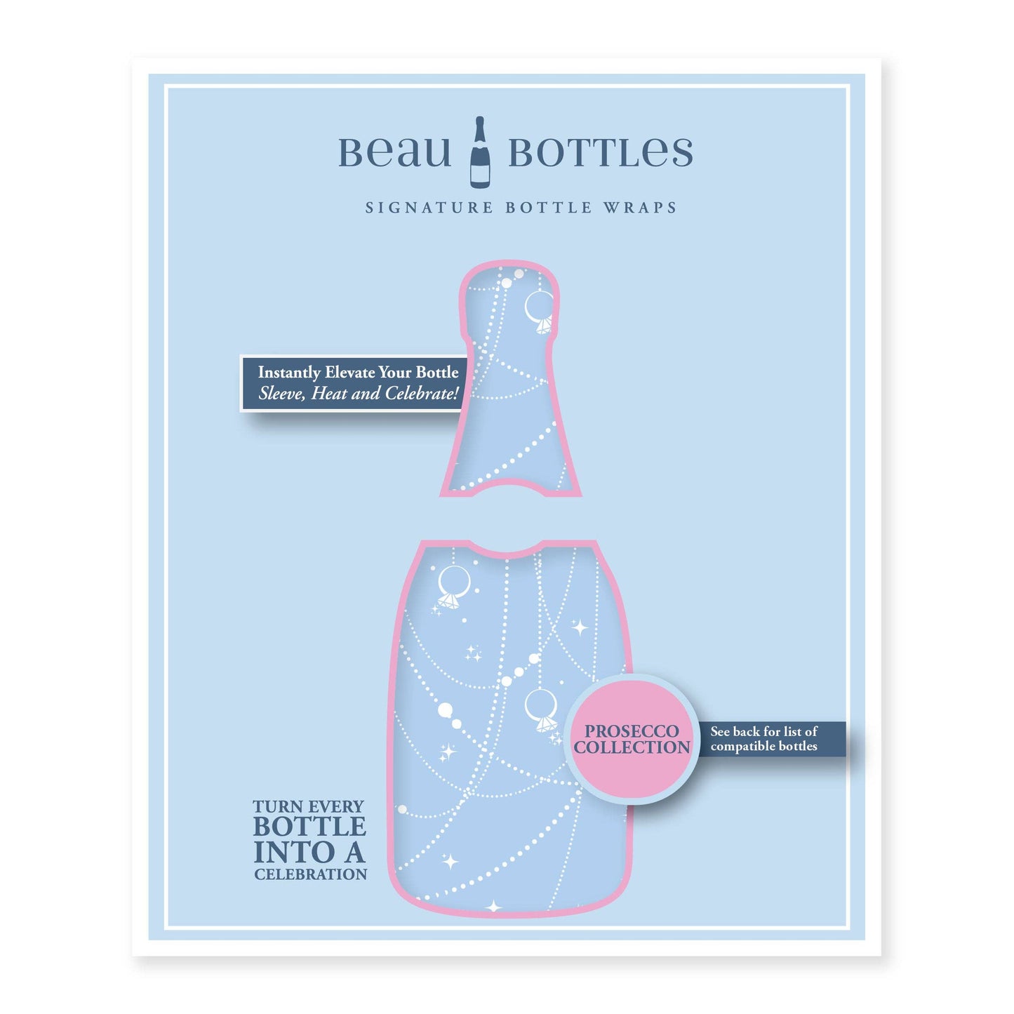 Beau Bottles Blue Pearls and Prosecco  - Prosecco Collection