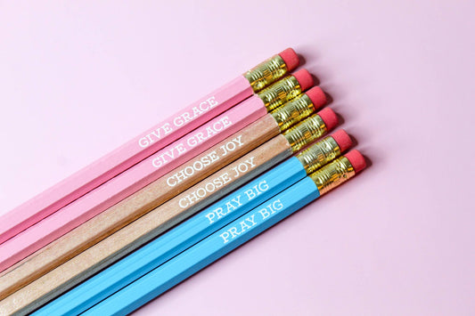 Give Grace, Choose Joy, Pray Big | Life Motto Pencil Set