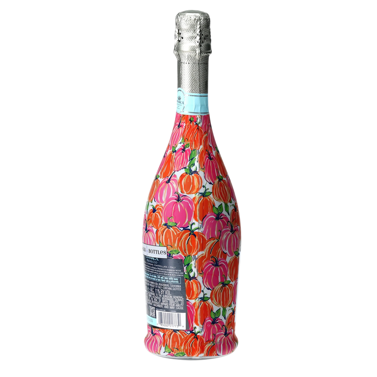 Pink & Orange Pumpkins Prosecco Bottle Wrap