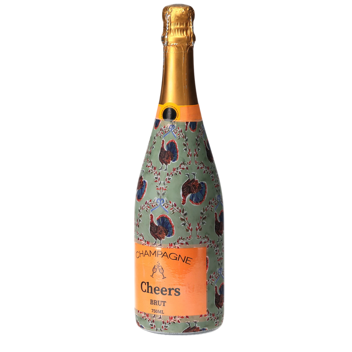 Autumn Turkey Trellis Champagne Bottle Wrap