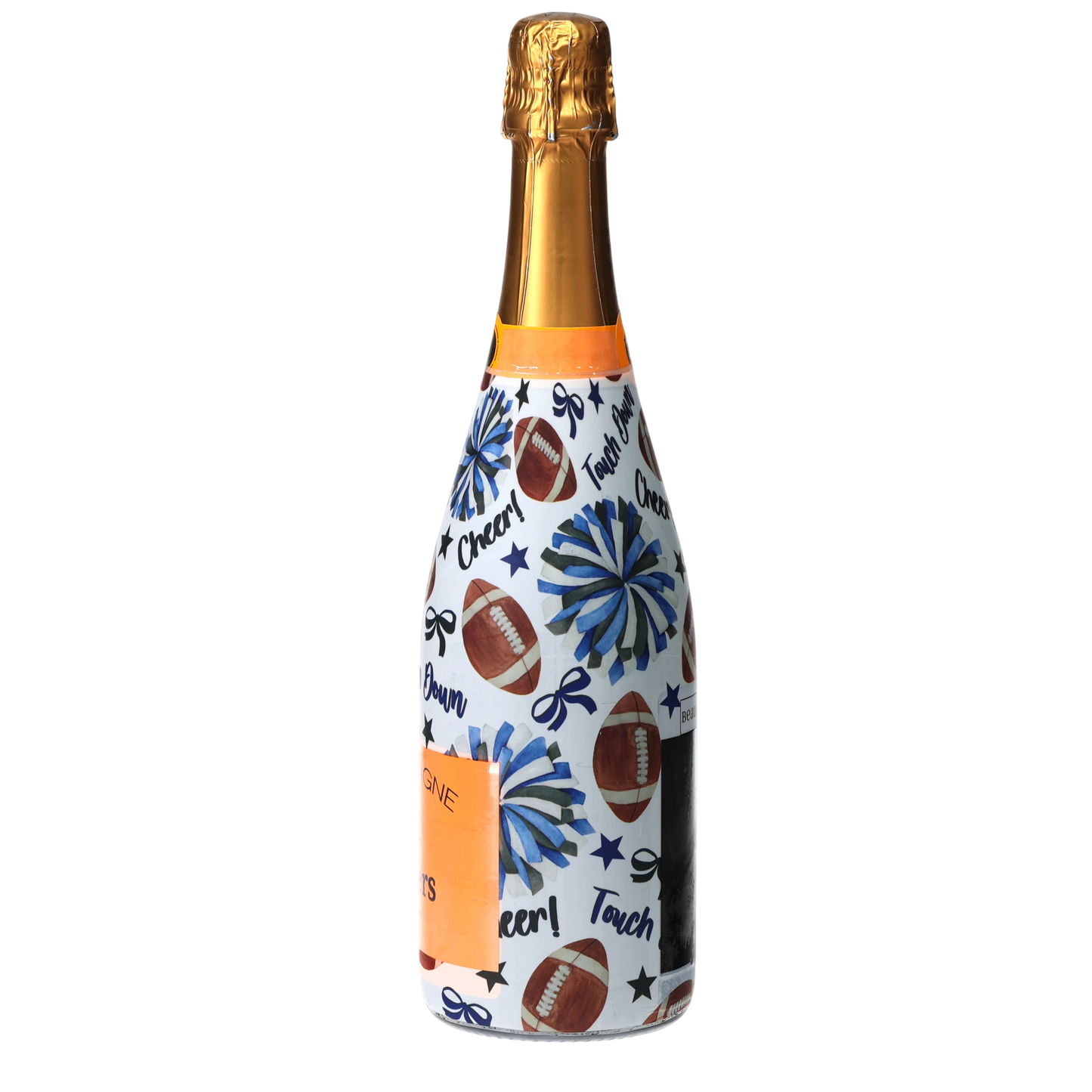 Royal Blue & White Game Day Champagne Bottle Wrap