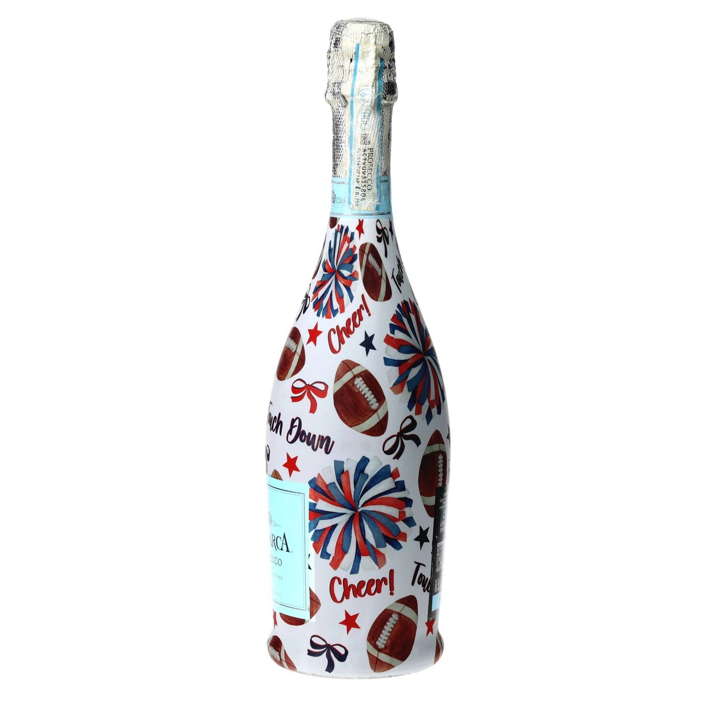 Red & Navy Game Day Prosecco Bottle Wrap